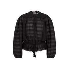 Cotton blouse with long sleeves