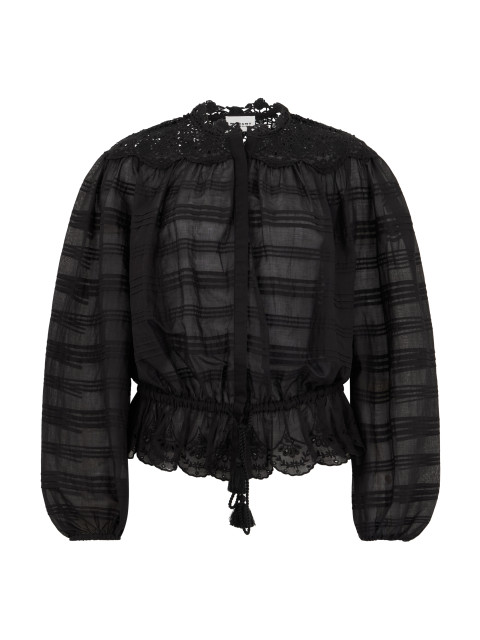 Cotton blouse with long sleeves