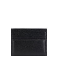 Card holder in leather with logo