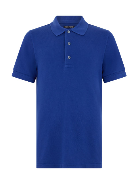 Pique polo with short sleeves