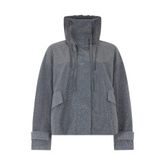 Gray nylon jacket with rhinestones
