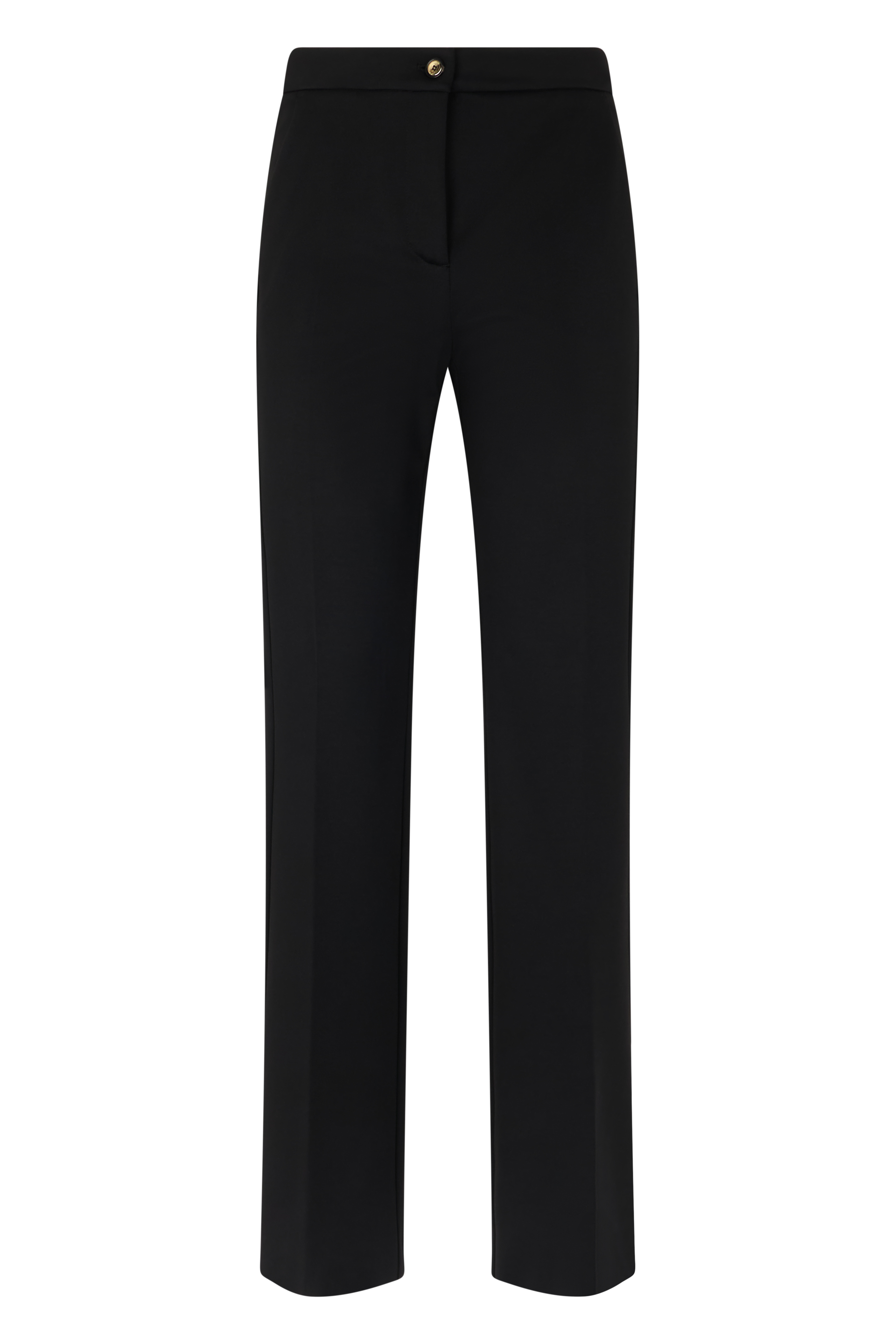 Straight trousers in a viscose and polyamide blend