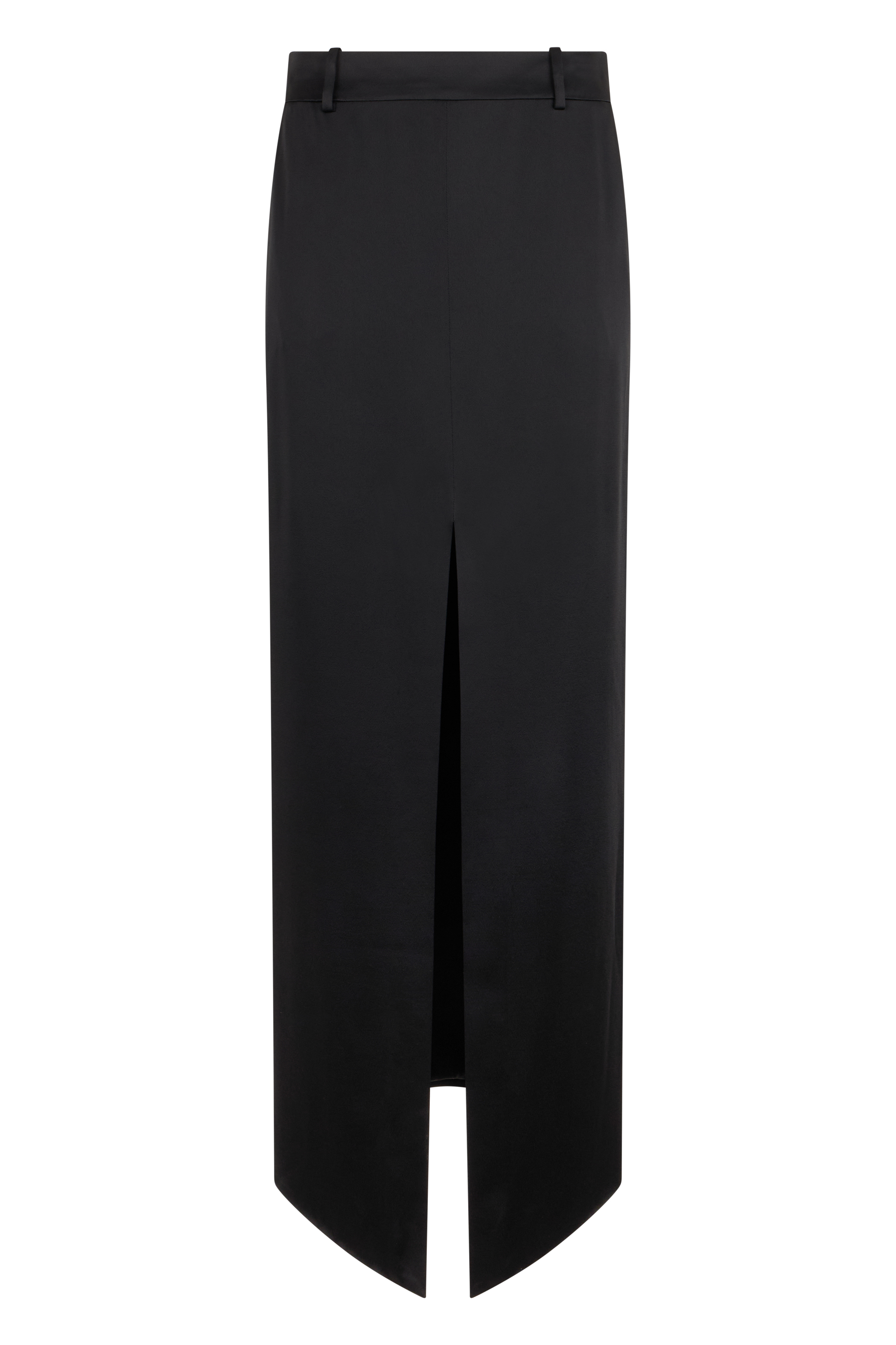 Long satin skirt with slit