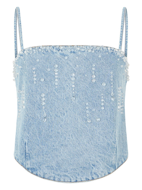Denim top with Strass