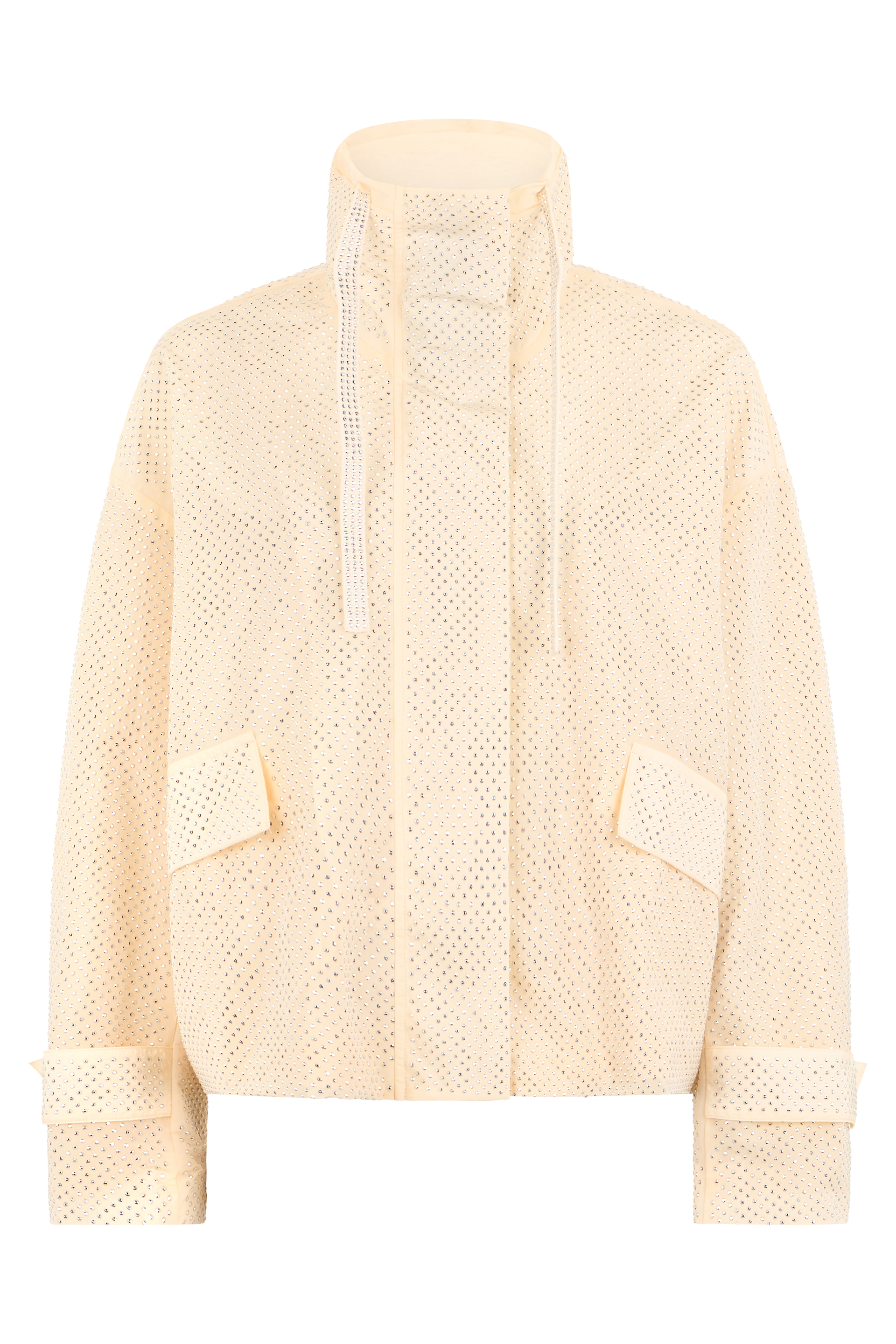 Nylon jacket with rhinestones