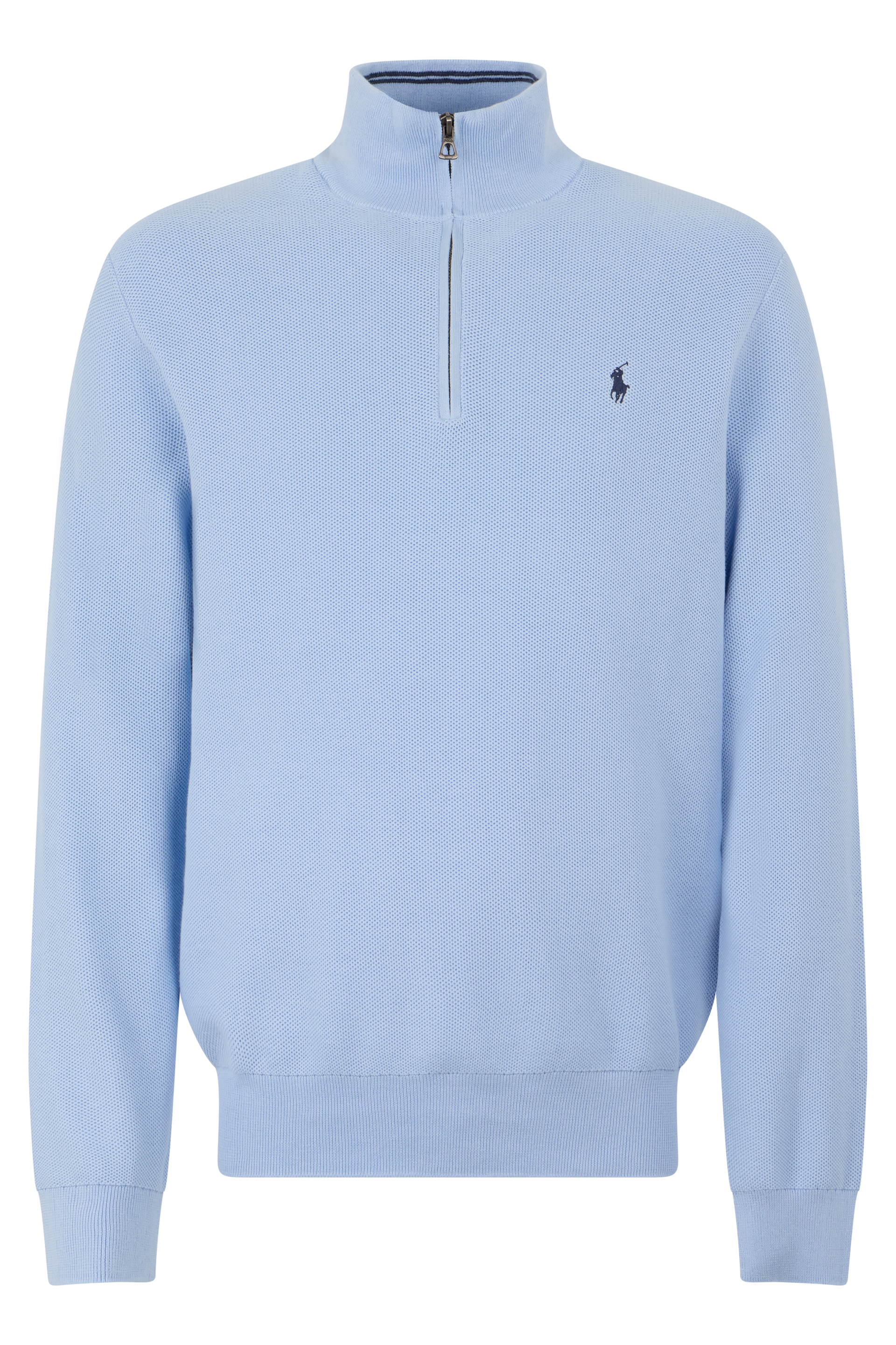 Cotton sweatshirt with high collar and zipper