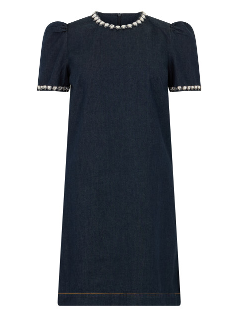 Short denim dress with decoration
