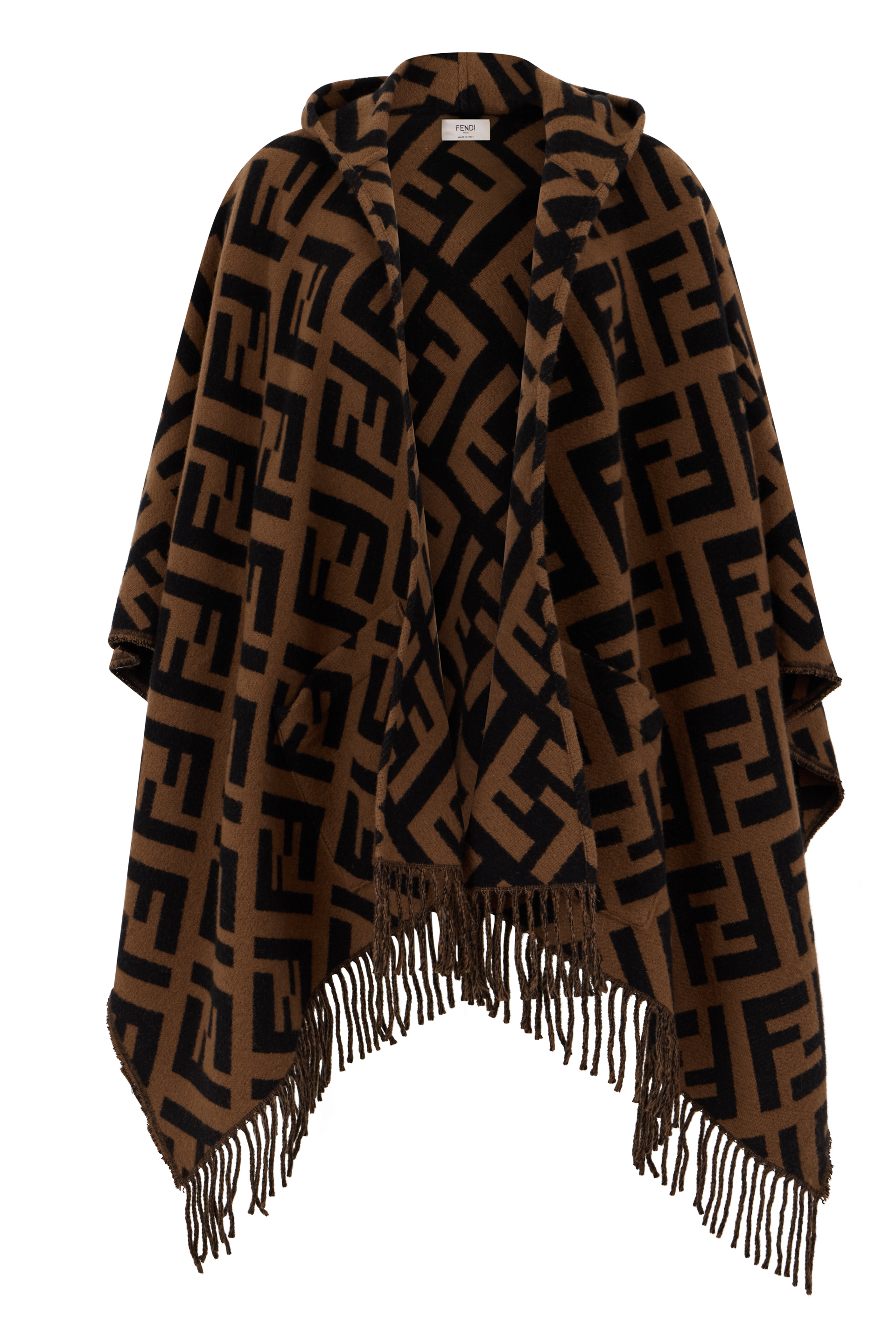 Cashmere Poncho with Fringes