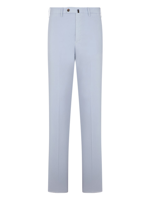 Straight pants in cotton and silk blend