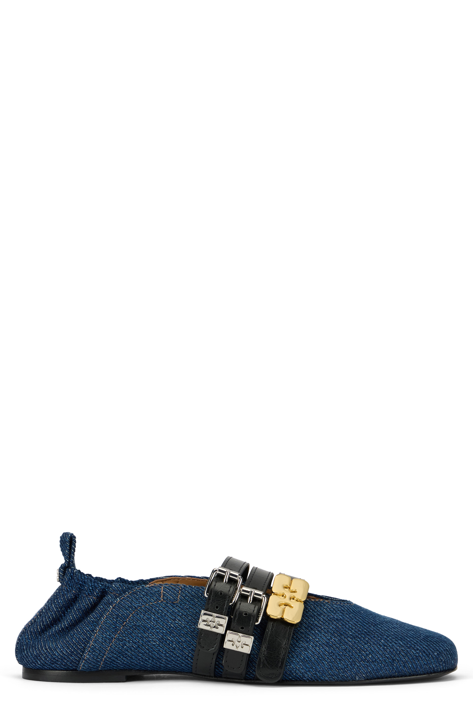 Sue Triple Ballerina in Blue Denim