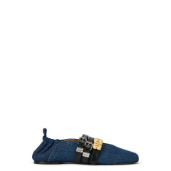 Sue Triple Ballerina in Blue Denim