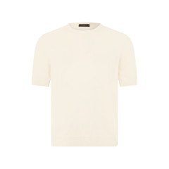 Cotton sweater with short sleeves