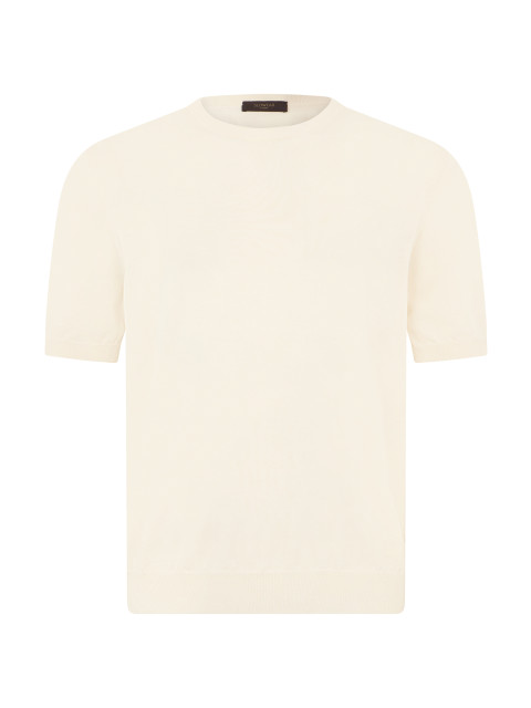 Cotton sweater with short sleeves
