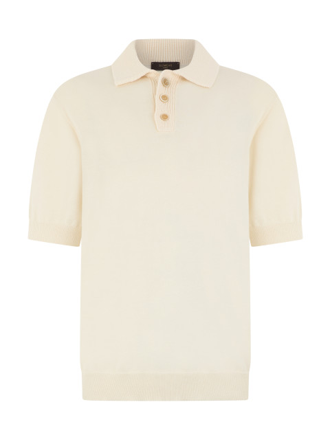 Cotton polo with short sleeves