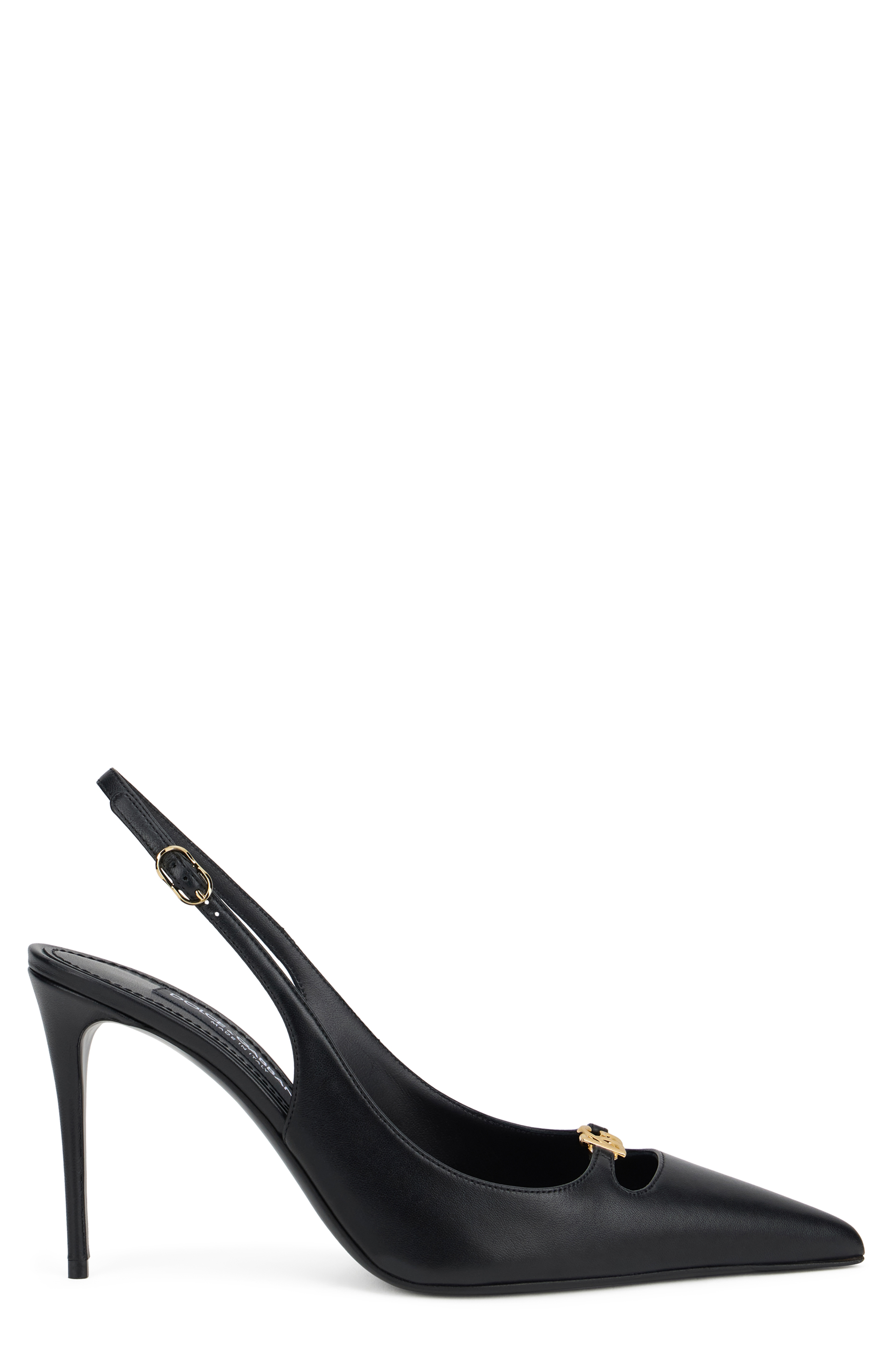 Leather pumps with logo