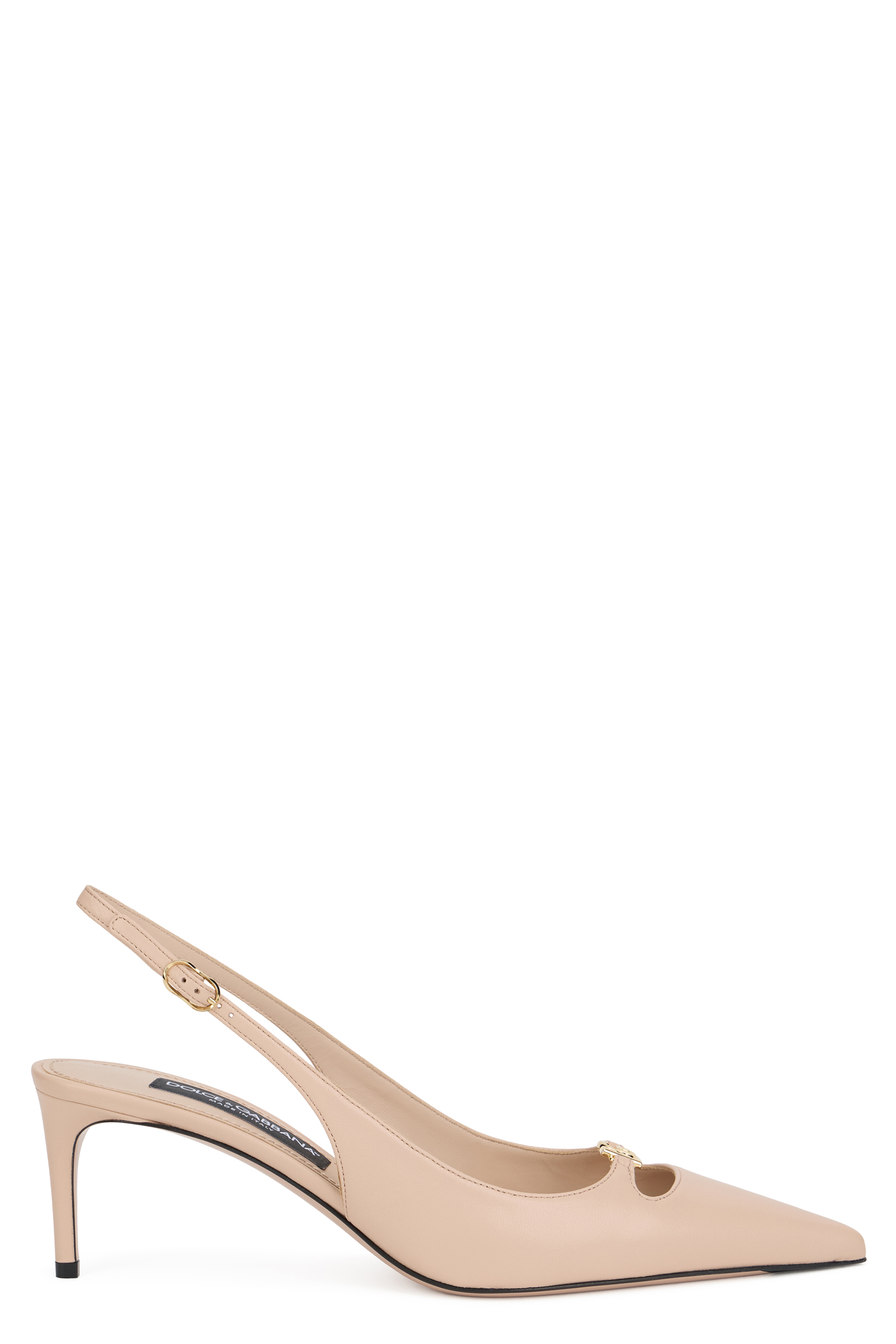 Leather pumps with logo