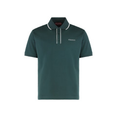 Piqué cotton polo with embroidery