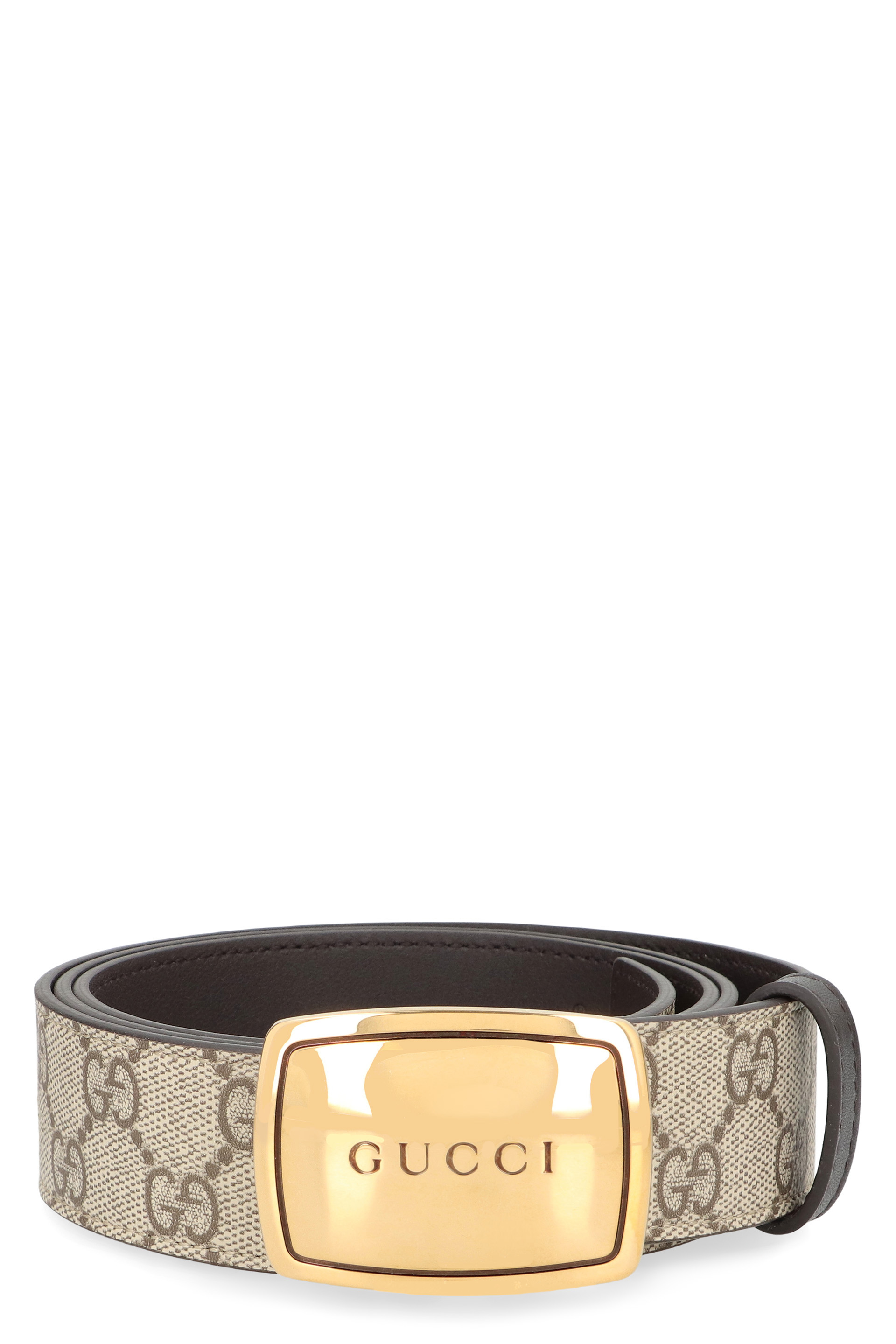 Belt with a logo buckle