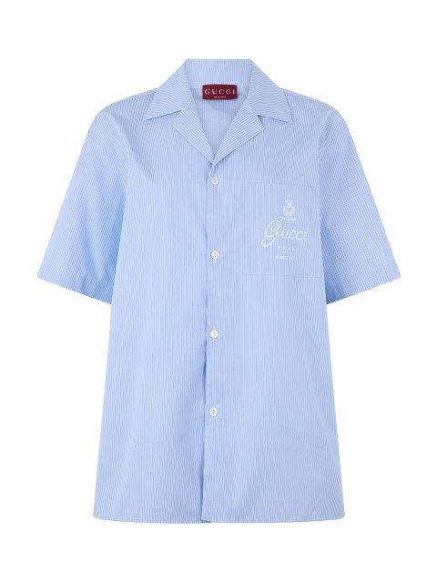 Bowling shirt in cotton poplin