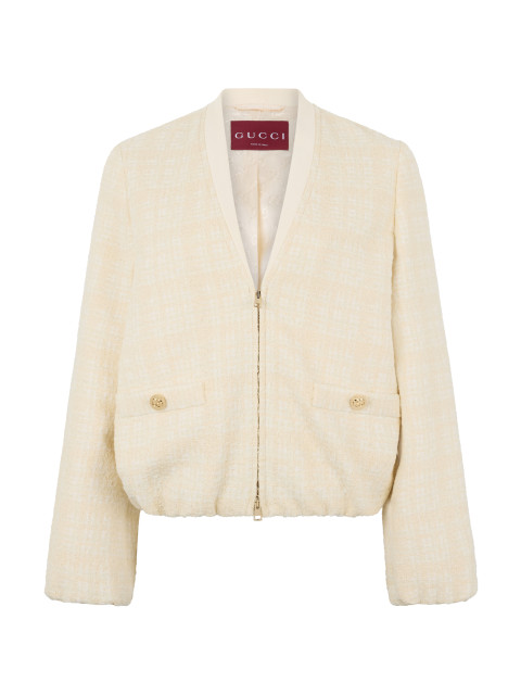 Tweed Jacket in Checked Cotton
