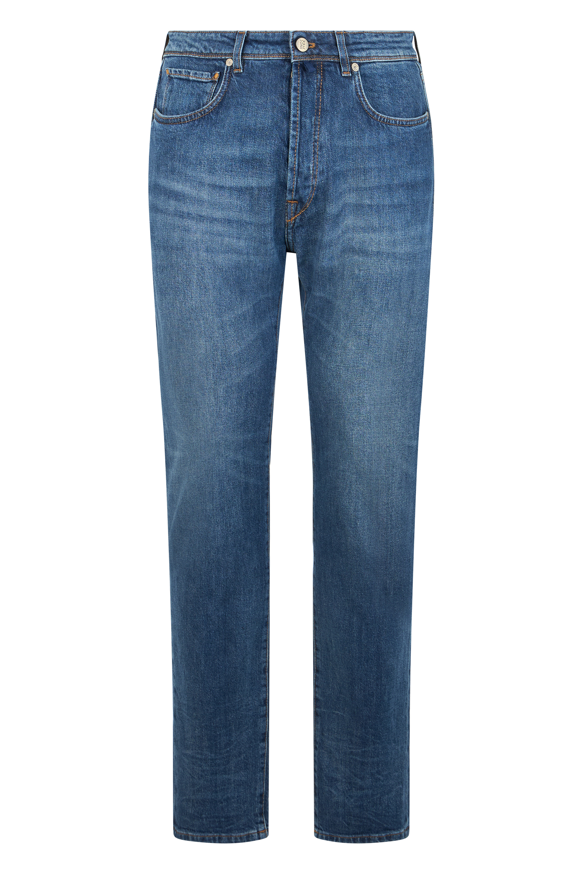 Straight jeans in elastic cotton