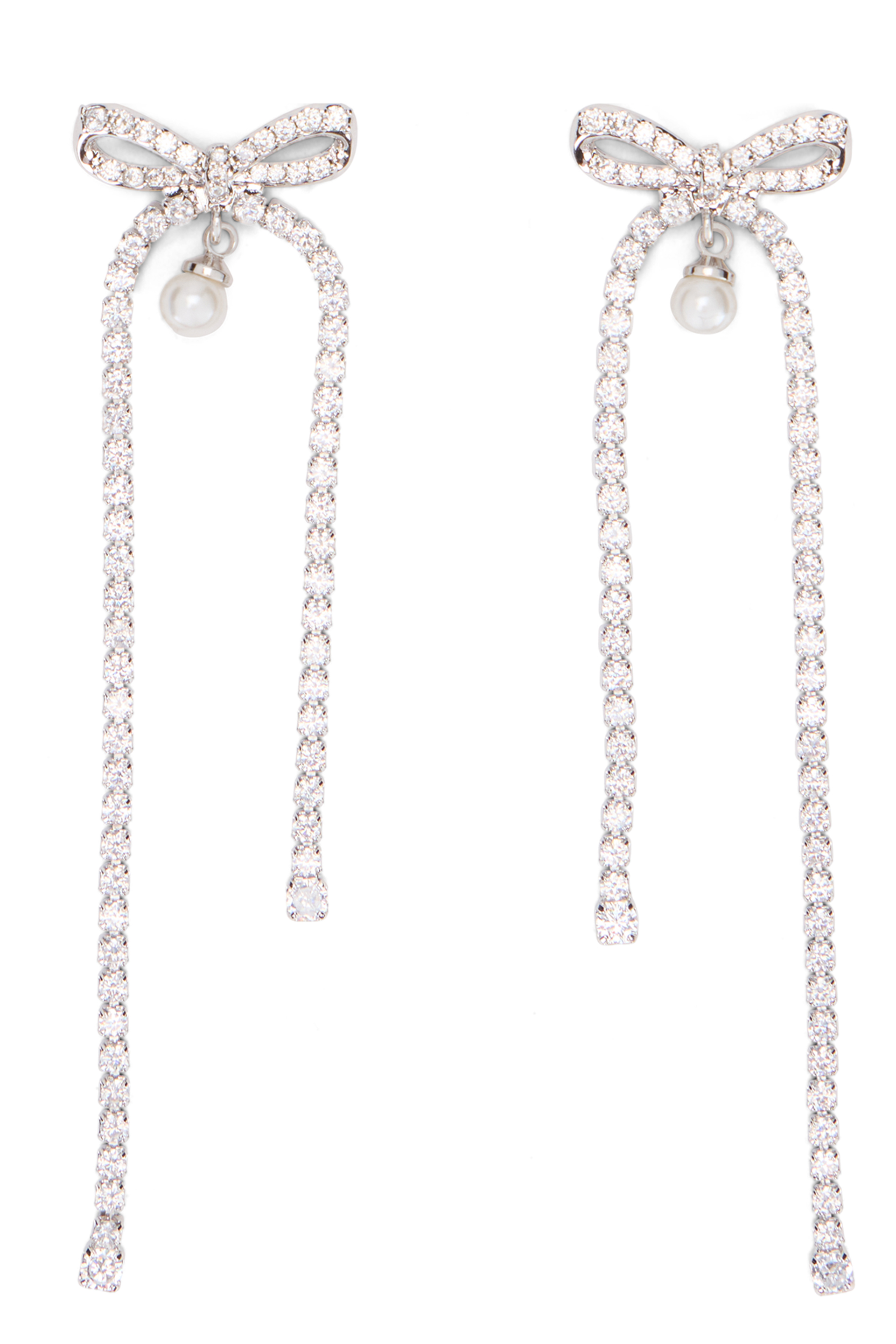 Bow earrings with crystal drop