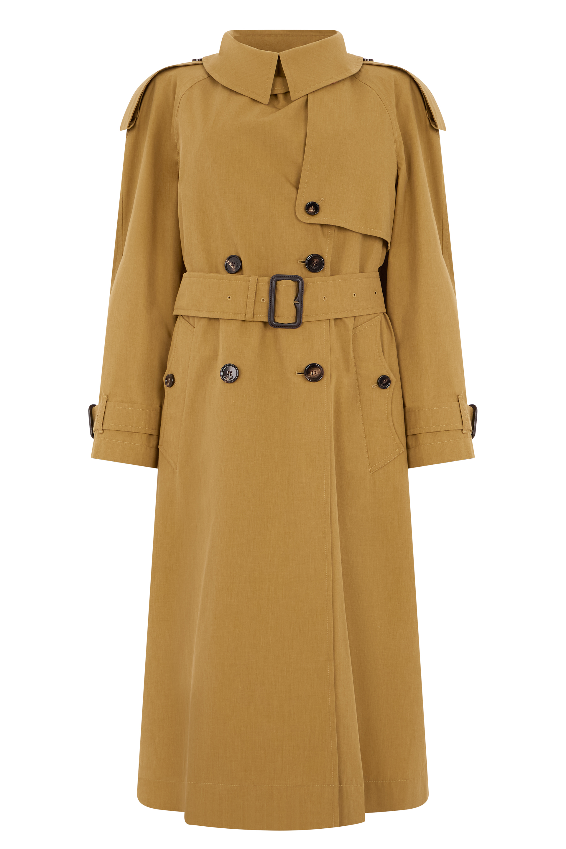 Long trench in blended cotton