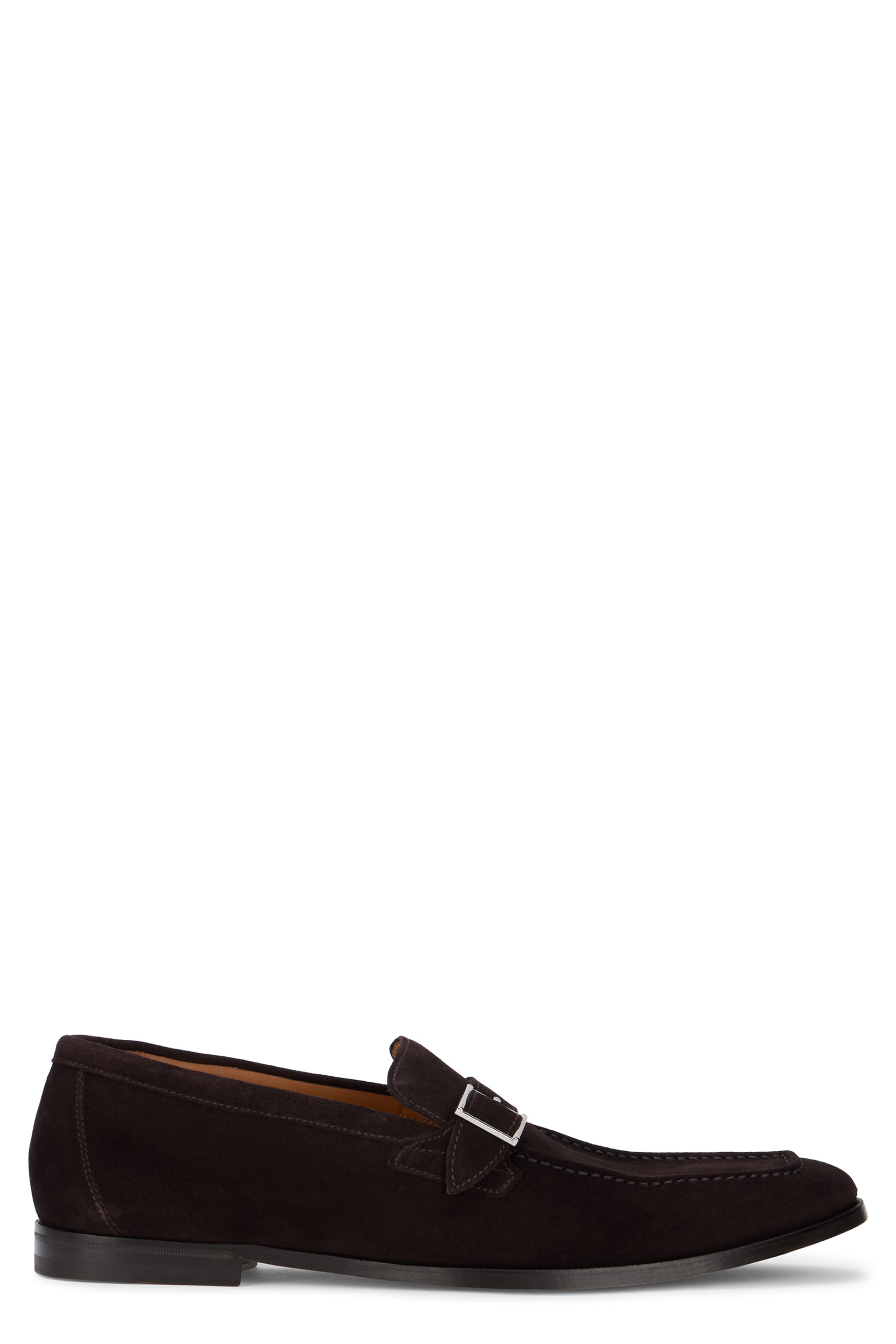 Suede loafers with buckle