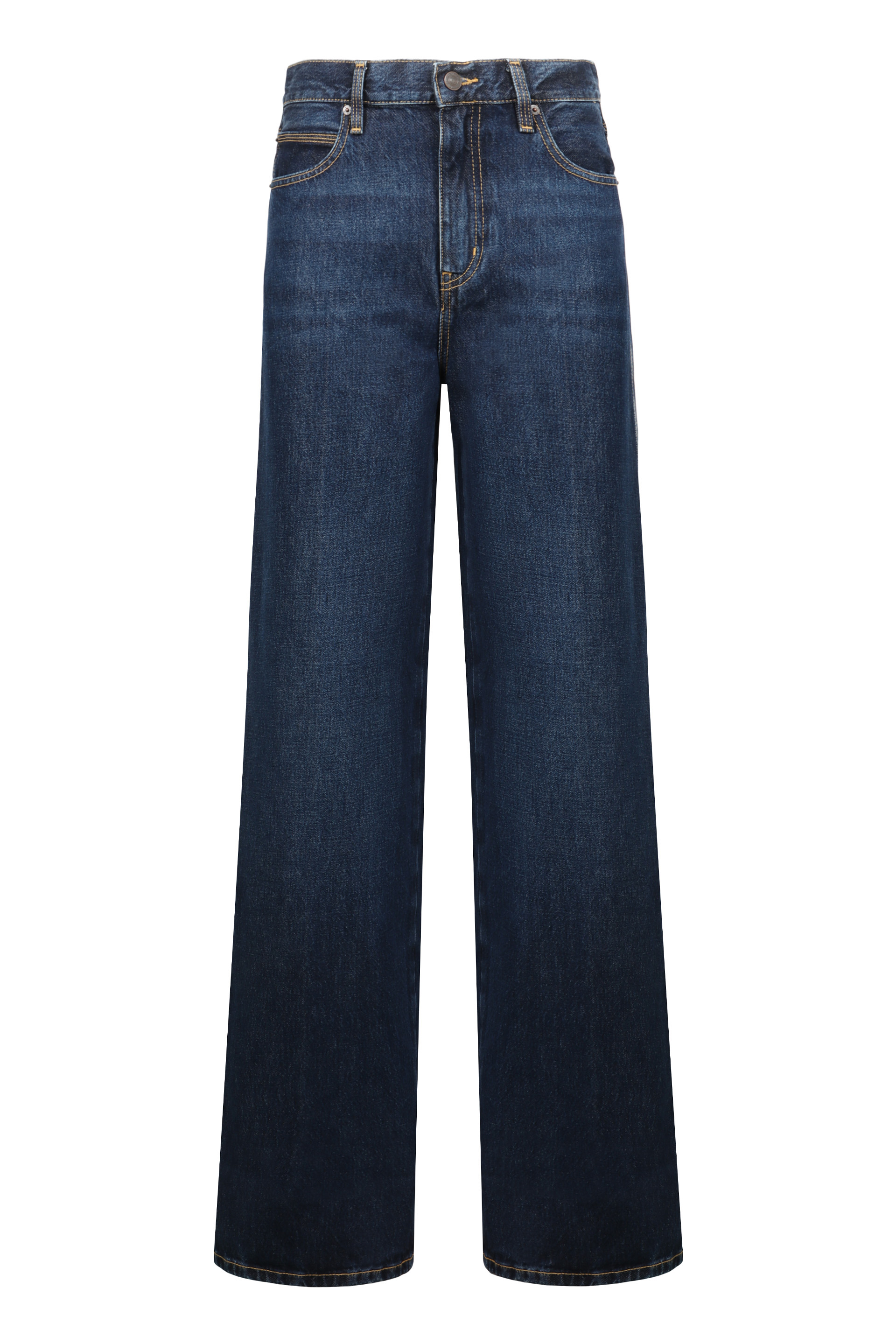 Jeans a gamba larga con risvolto