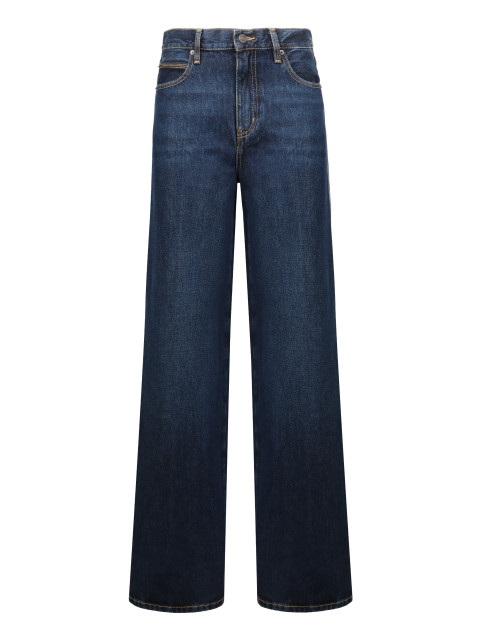 Jeans a gamba larga con risvolto