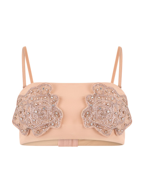 Short top with embroidery