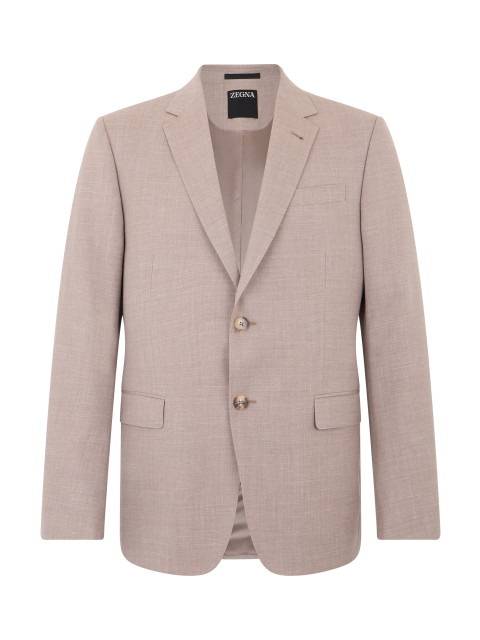 Single-breasted blazer in a wool and linen blend
