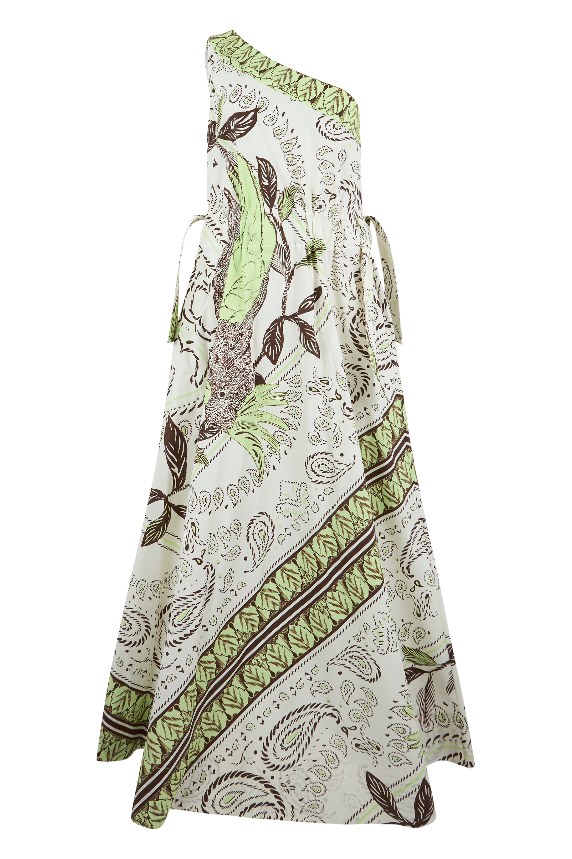 One-shoulder dress with floral pattern