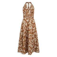 Midi dress in cotton with print
