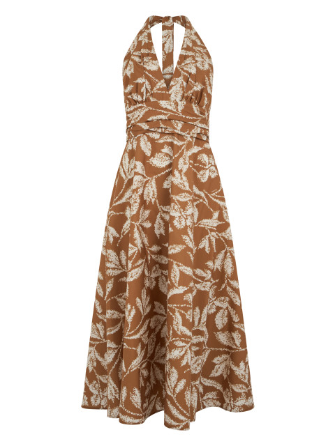 Midi dress in cotton with print