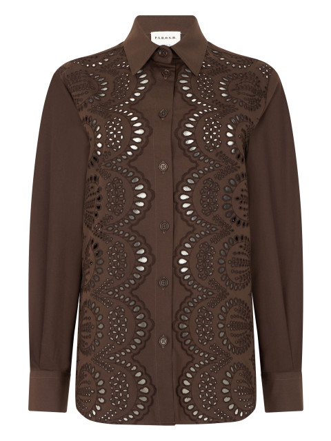 Lace shirt in cotton