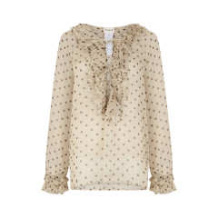 Polka dot polyester blouse