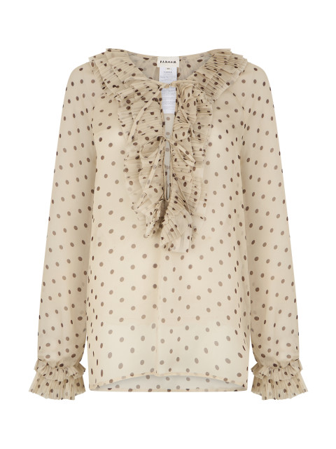 Polka dot polyester blouse