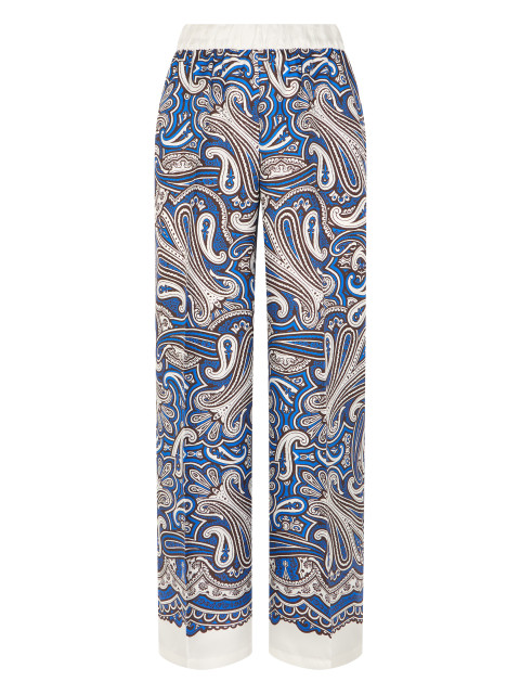 Silk pants with print