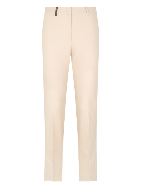 Straight pants in cotton and elastane blend
