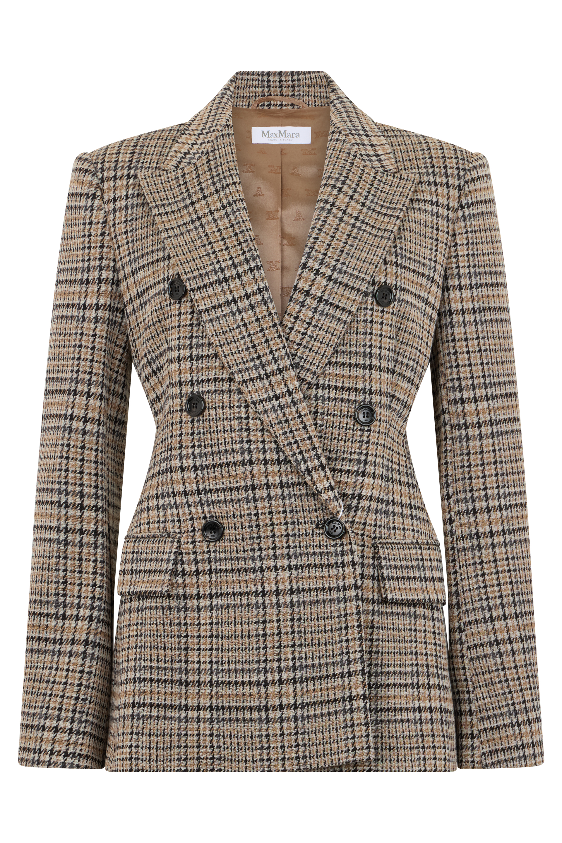 Double-breasted jacket in wool and cotton blend