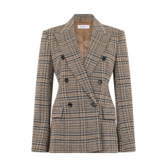Double-breasted jacket in wool and cotton blend