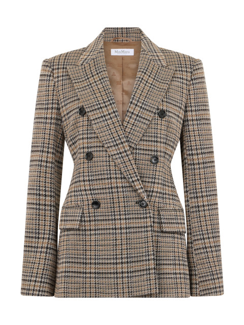 Double-breasted jacket in wool and cotton blend