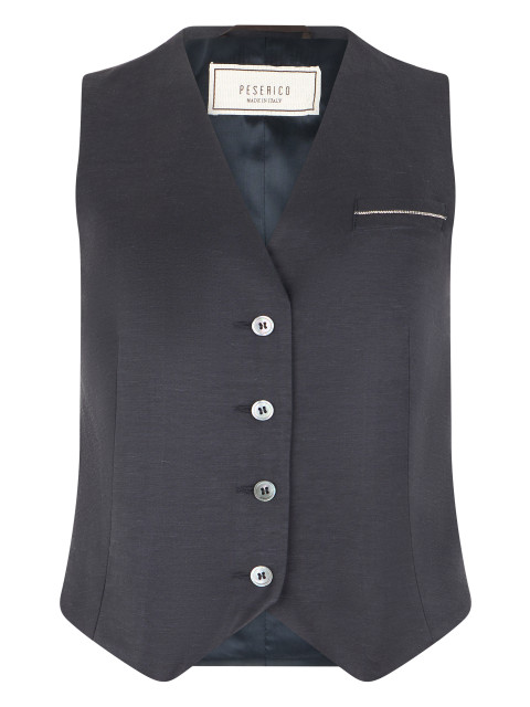 Nylon vest with rhinestones