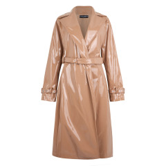 Trench in eco-leather laminated