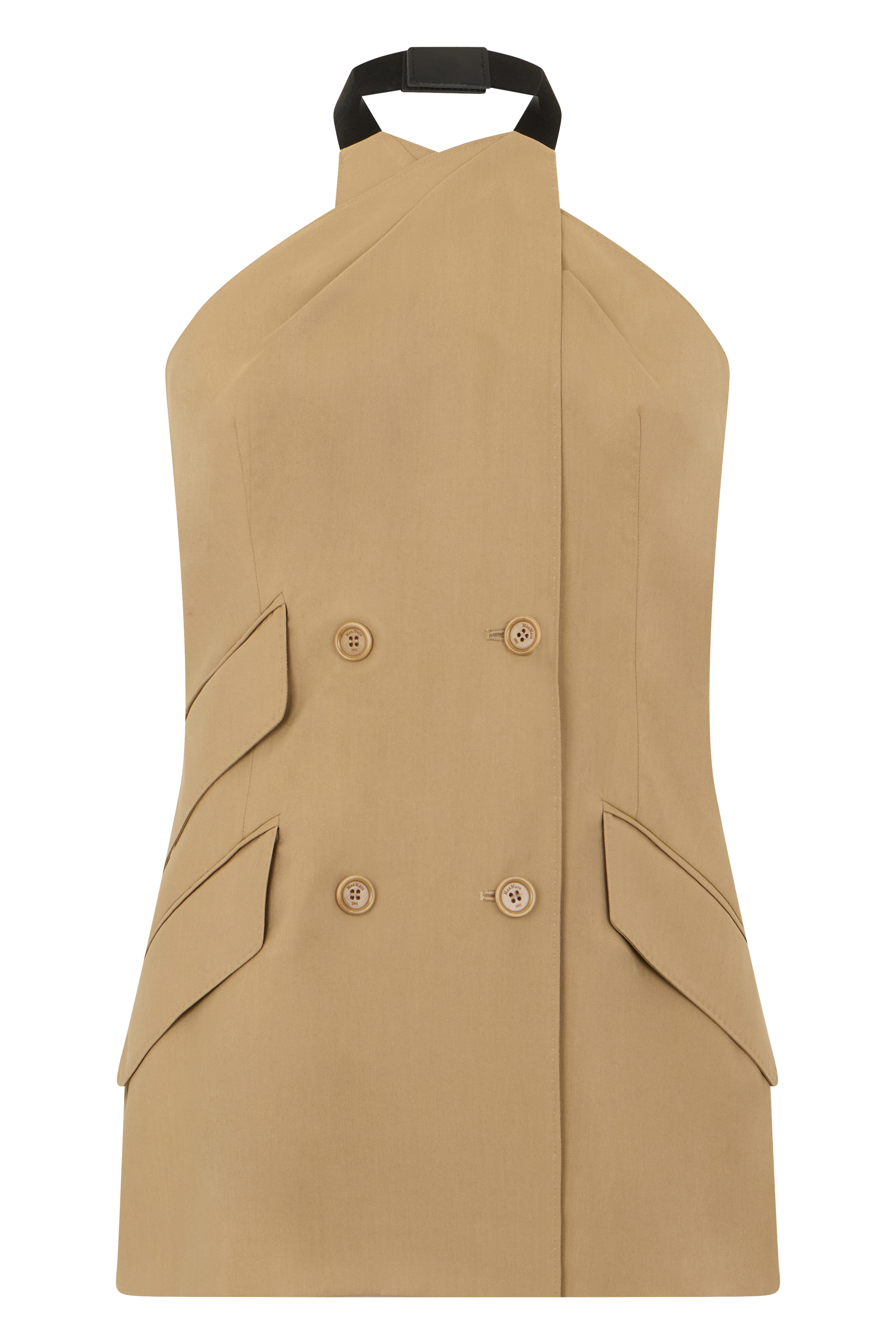 Sleeveless jacket Nuraghe in poplin wool and silk
