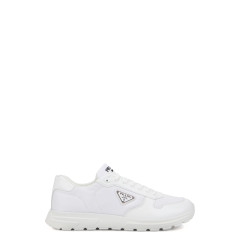 Sneakers in fabric with leather inserts