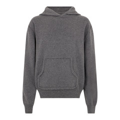 Hooded sweater in wool blend and cashmere