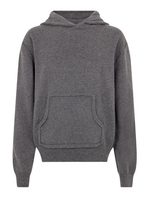 Hooded sweater in wool blend and cashmere