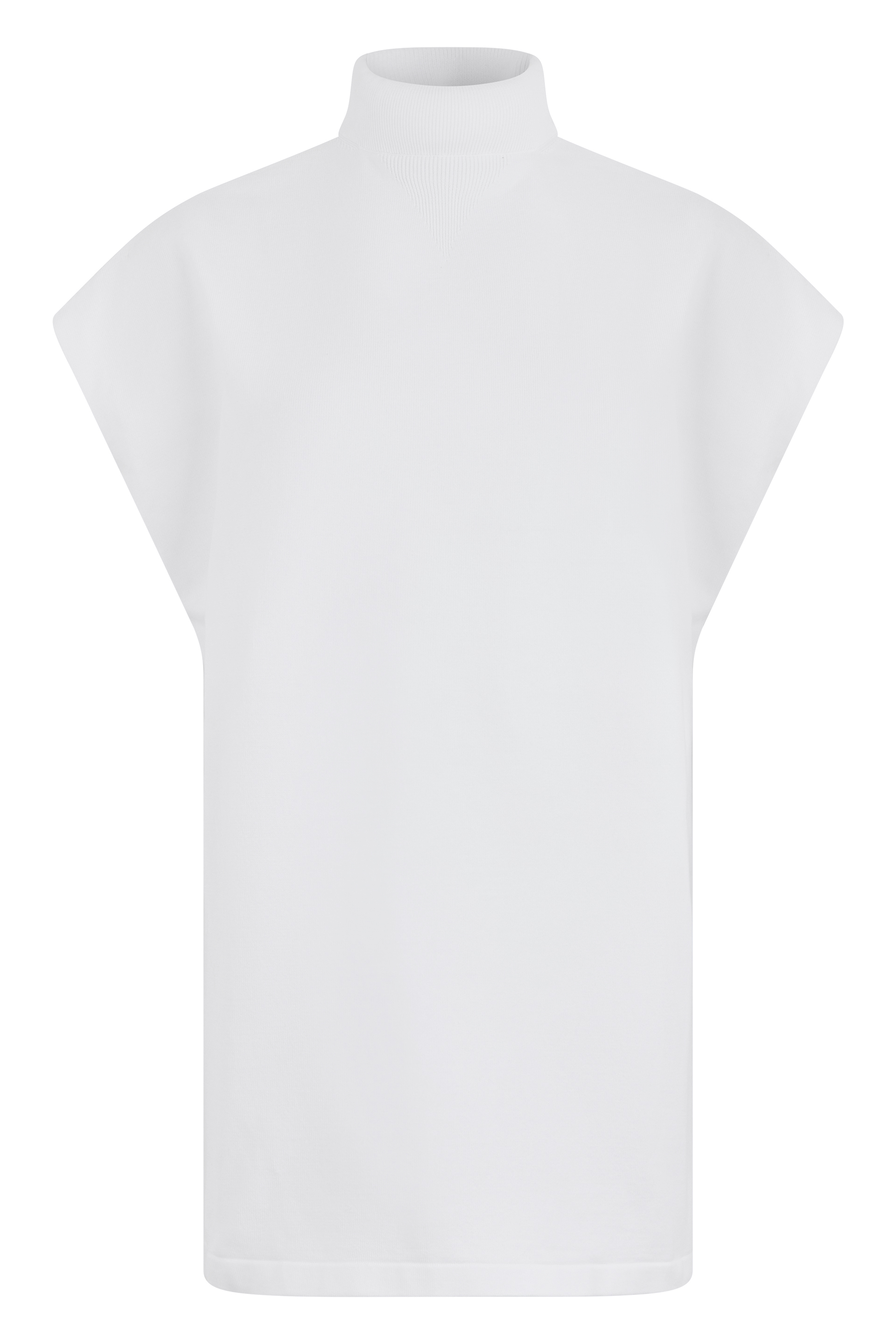 Sleeveless sweater with high collar